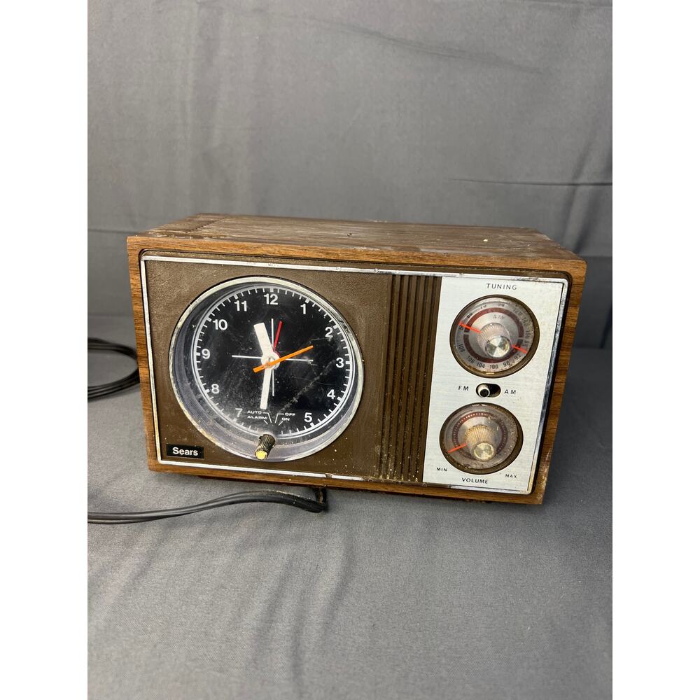 Vintage Sears Clock Radio Clock Works Parts Only Read